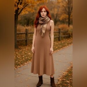 Cable Knit Midi Sweater Dress Sz M Cozy Fall Neutral Chic Revolve We Wore What